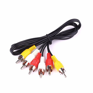 3 Puerto AV conmutador RCA interruptor Selector 3 en 1 AV interruptor para Audio y vídeo