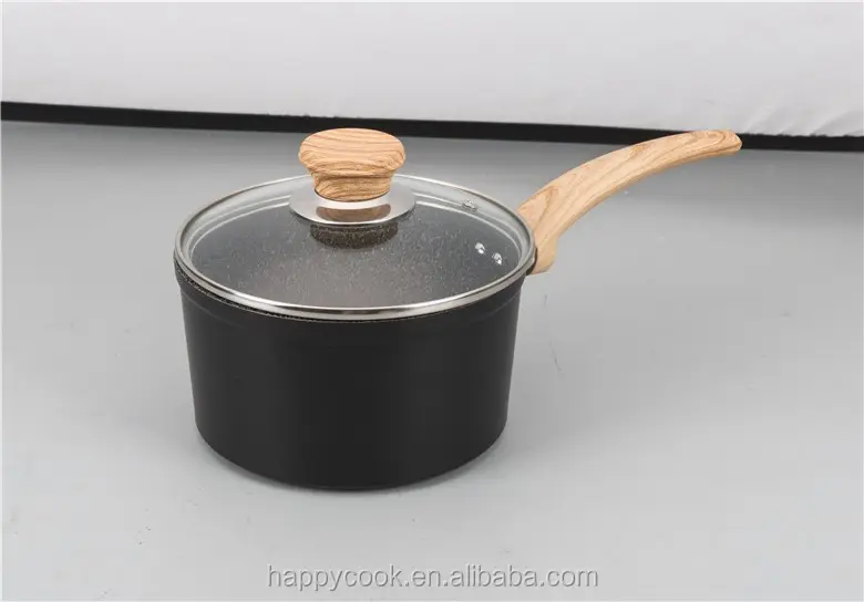 marble coating wooden handle non stick sprinkle sacue pan new cookware as seen on tv