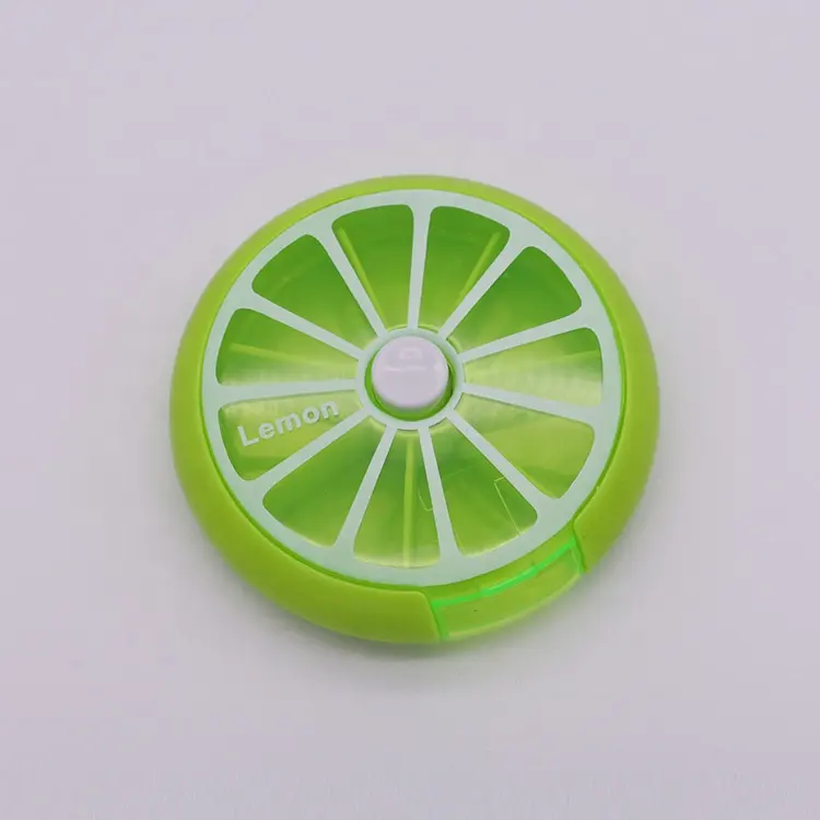 Schönes rundes wasserdichtes kundendefiniertes Pillenbeutel, grüne orange Pillenbox mit kleinem Öffnen