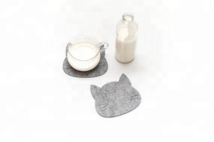 现代可爱动物猫毡杯垫套装传统儿童耐热餐具轻质织物印花餐饮装饰 - Product Image 3