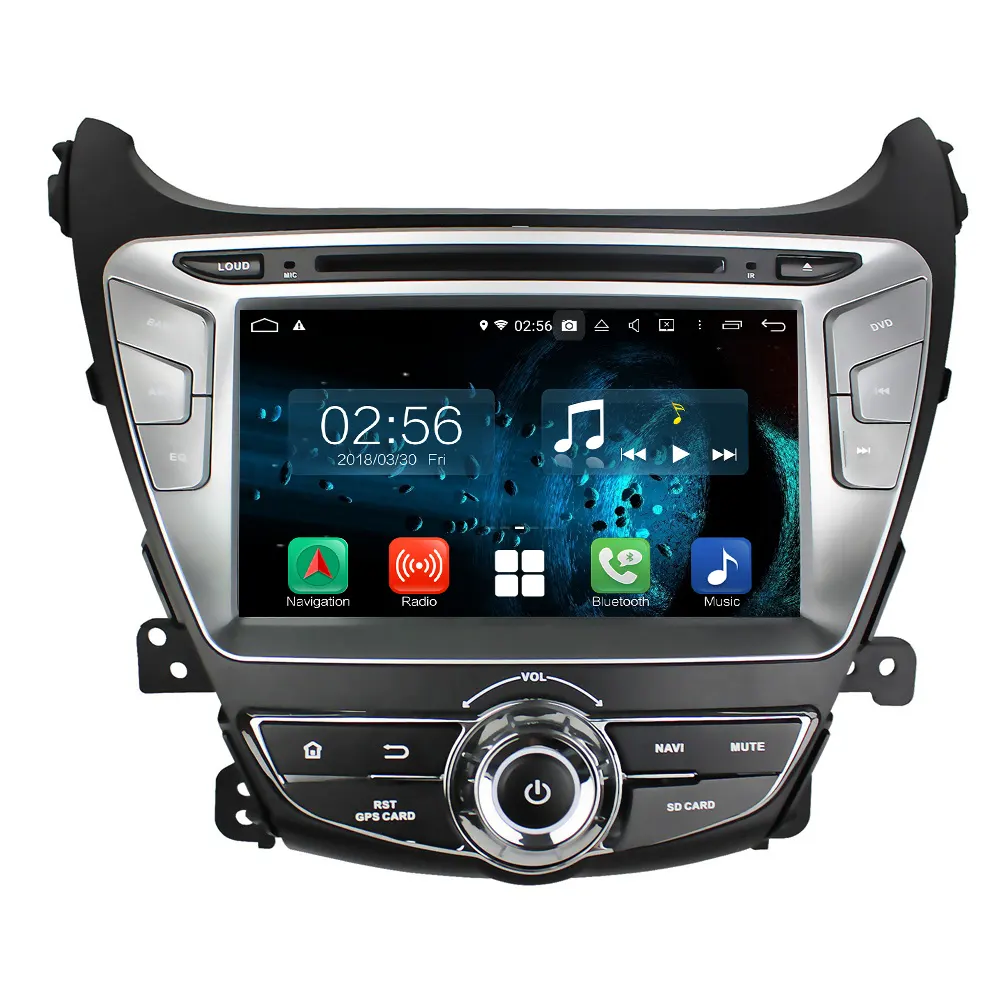 KD-8054 klyde empresa Android 10,0 4 + 64G px5 8 core construido en wifi gps dvd de coche para Elantra 2014-2015