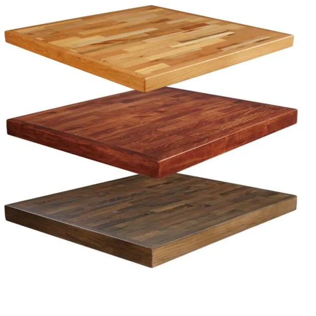 Resina epoxi laminada de haya para exteriores, restaurante, mesa de comedor de madera maciza, barata