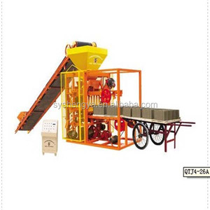 Bloque de pared de retención de QTJ4-26, máquina de fabricación de bloques vibrados, gran utilizado, máquina de fabricación de bloques de hormigón, rojo y amarillo, 3850 Uds./8h - Product Image 3