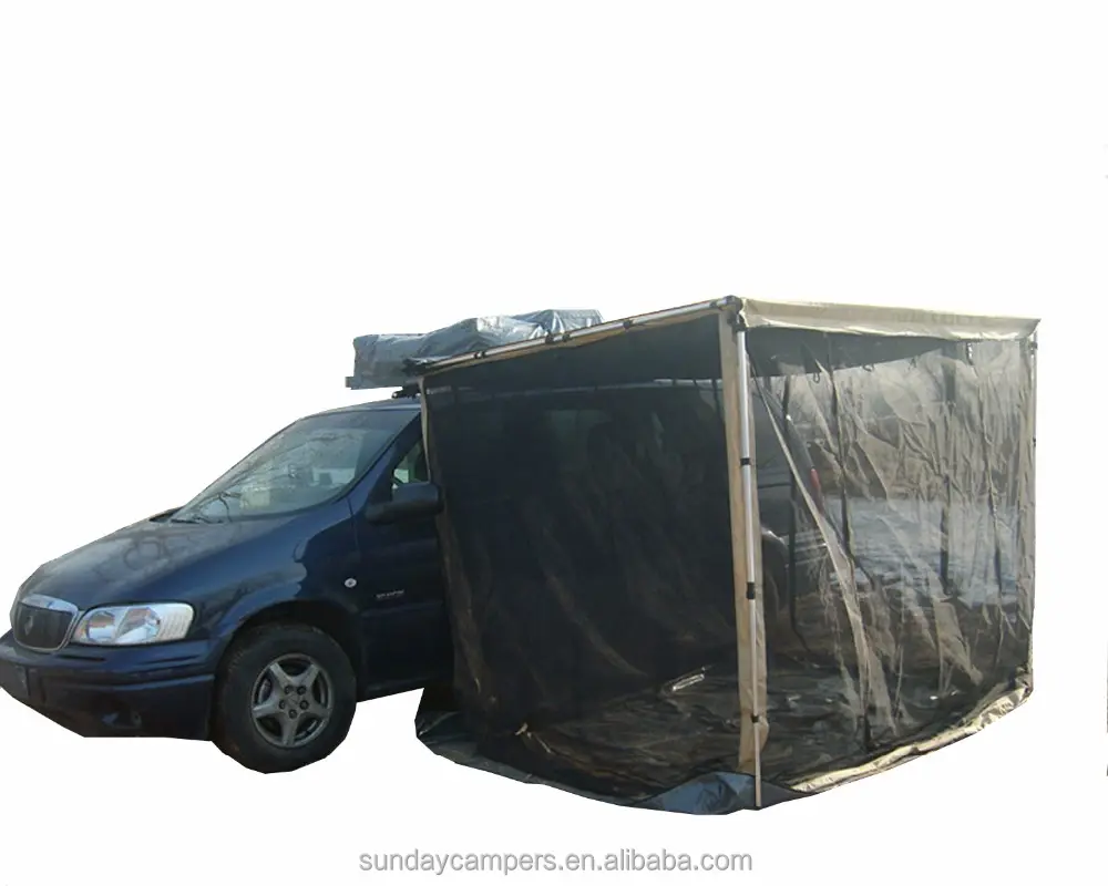 Toldo barraca camper reboque 4wd awning 4x4, carro de acampamento, puxar, com sala de malha