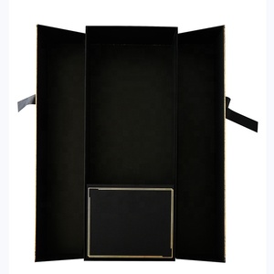Gold Stamp <strong>Wing</strong> Double Door Luxury Fresh <strong>Flower</strong> Gift Packaging Black Box - Product Image 5
