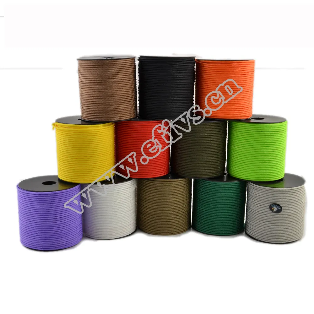 Nuevo color de alta visibilidad 2mm 4mm supervivencia 550 cuerda 1000ft reflectante paracord paracaídas cuerda