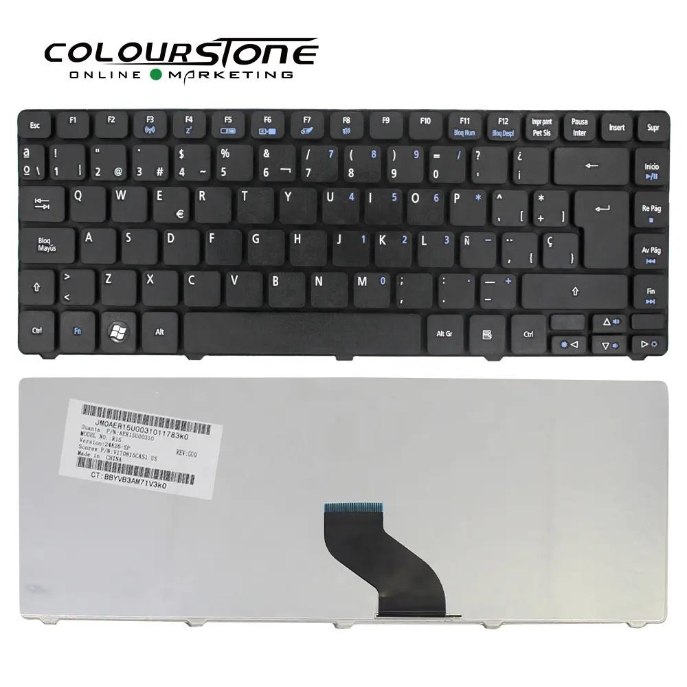 3810 Laptopブラックノートパソコンのキーボードの交換Acer 3810 3810T 3810TG 3810TZ 3811TG 3811TZ 3410T 3820T Black spキーボード