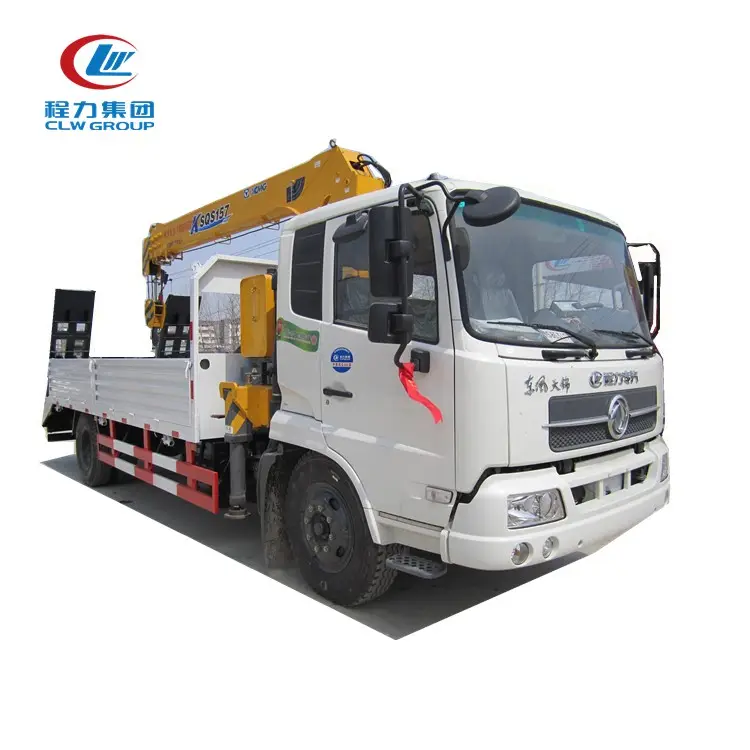 Dongfeng cargo camion con gru/telescopico gru del camion/mattone afferrare gru del camion