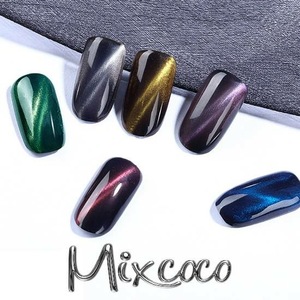 Mixcoco用アップグレードされたキャットアイジェル3Dトップコートキラキラ15ml UVジェルネイルポリッシュ