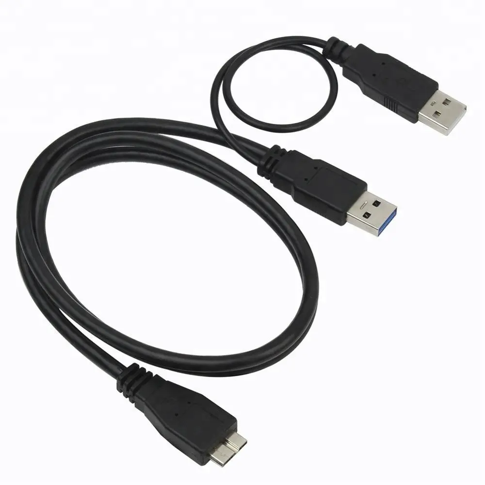 Nuevo Popular Venta caliente negro Micro USB 3,0 Y Cable para WD/Seagate/disco duro externo