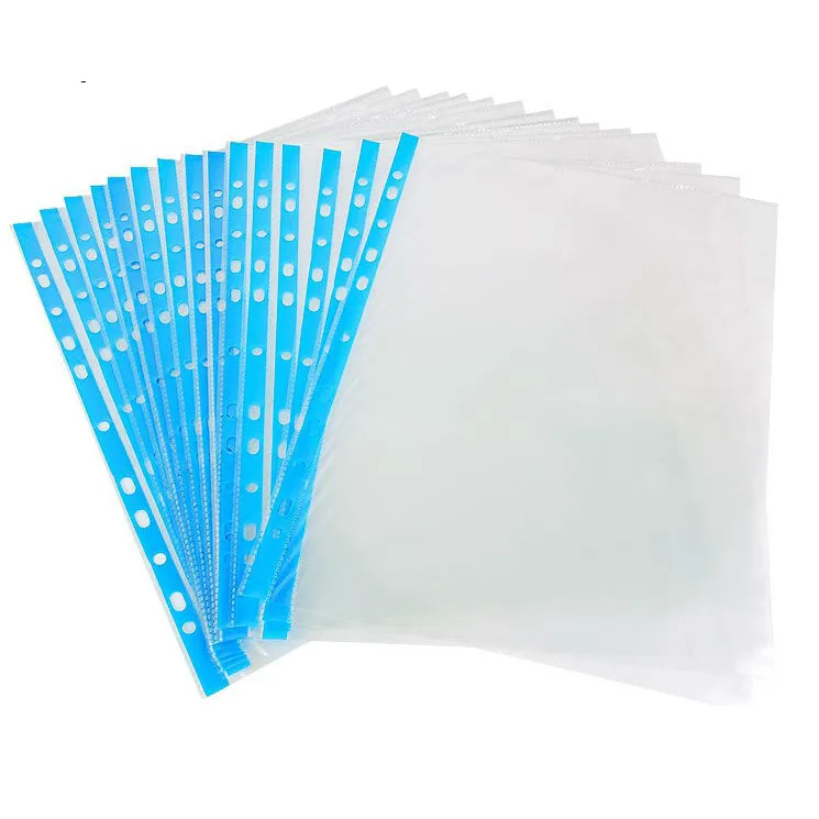 Waterproof sleeve sheet protector A4 clear plastic punched file folder