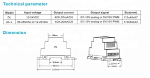 Sky dance 0-10V zu DMX Decoder DIN Rail Decoder 4 Kanal numerische Digital anzeige DMX Dimmer Konverter - Product Image 5