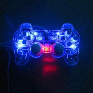 LQJP PCコントローラー用LED有線USBゲームパッド振動ジョイスティックゲームコントローラーPCラップトップ用ジョイパッドWin7/10/XP用クリア - Product Image 2