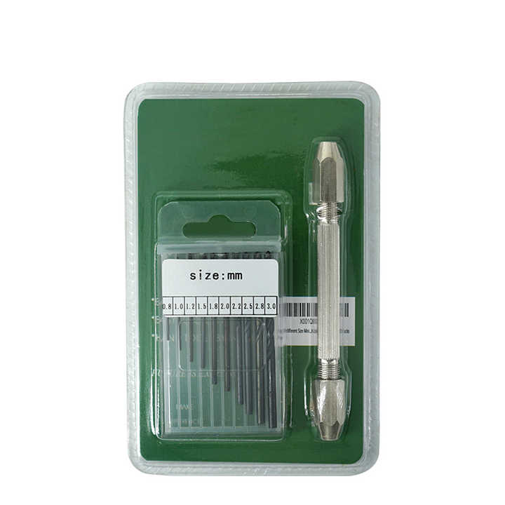 Double Ended 0.5mm - 3.2mm Mini Micro Spiral Hand Drill 2 Chucks Twist Pin Vise Bit