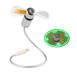 Miniventilador de techo eléctrico con USB, dispositivo Flexible con cuello de cisne, luz LED, visualización de reloj de tiempo, para PC y Notebook - Product Image 4