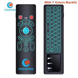 Más T6-C ratón de aire inglés versión 2,4G Fly Air Mouse teclado inalámbrico touchpad de la caja de TV