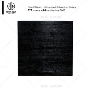 定制低价咖啡店餐厅餐厅家具工业风格黑色方形实木桌面 - Product Image 2