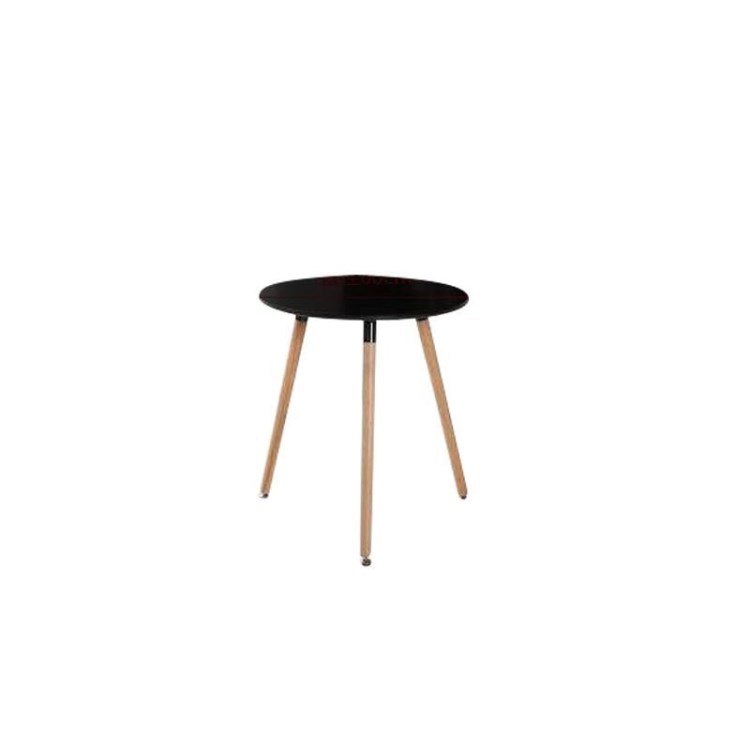 Black wood round chinese dining table