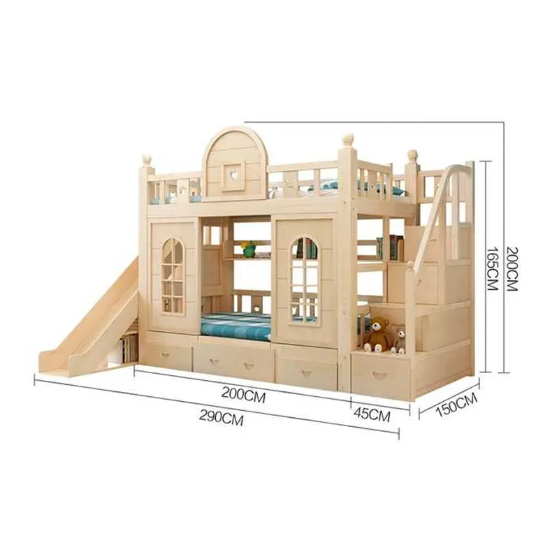 Diseño de Moda de estilo del castillo doble cama litera los niños
