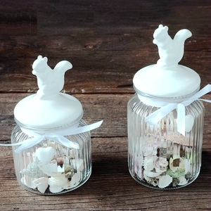 โถแก้วฝาปิดเซรามิคขนาดเล็กสำหรับเก็บฝานก - Product Image 4