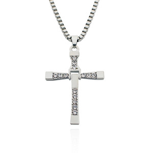 Erkekler Çapraz Kristal Kolye Zinciri Hızlı ve Öfkeli Dominic Toretto Kolye - Product Image 1