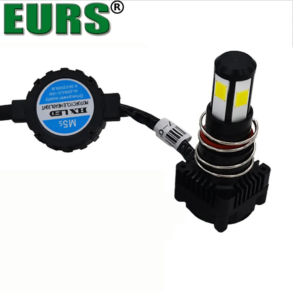 Đèn Pha Led Tự Động EURS Xe Máy 25W 2500lm M5S 5COB Đèn Pha 12V Hi-Low