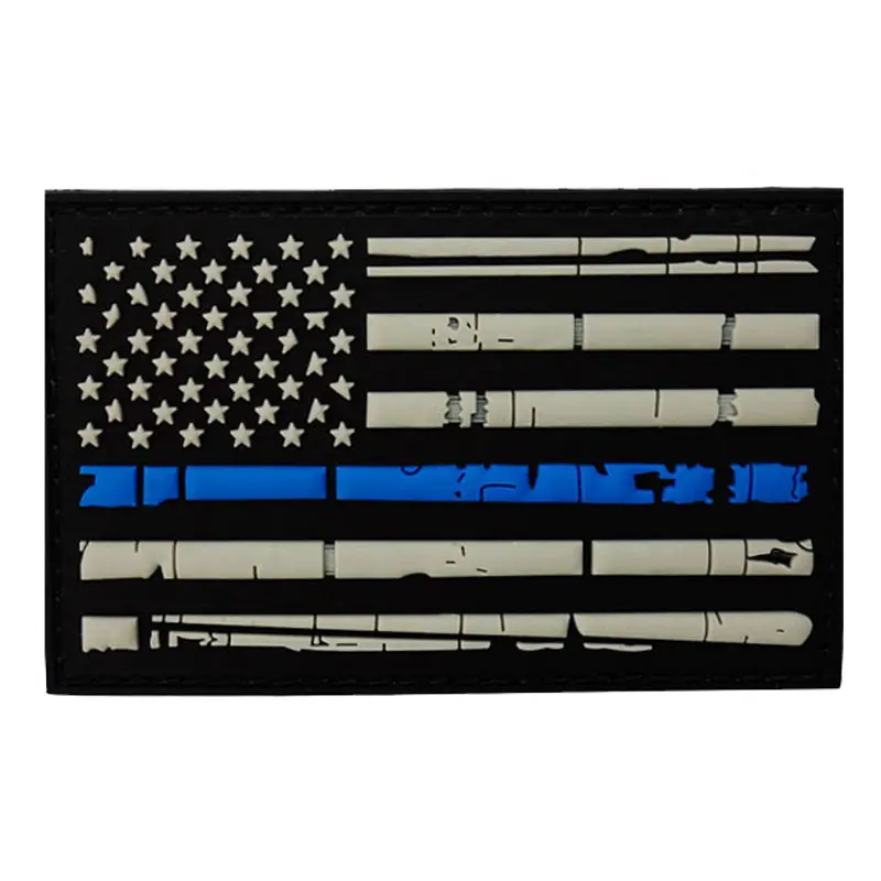 Sottile Linea Blu Personalizzato Bandiera Americana Biker Patch/di alta Qualità Piccola Bandiera Patch