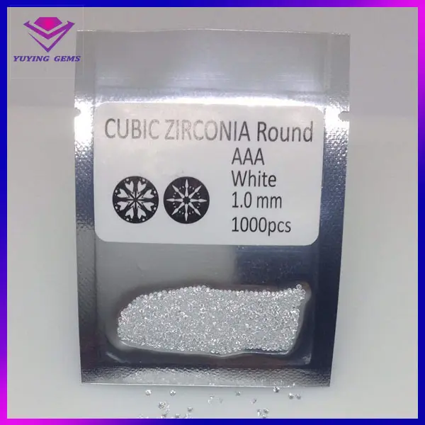 Estrella europea cortada 1mm 1,0mm Circonia cúbica blanca precio por quilate