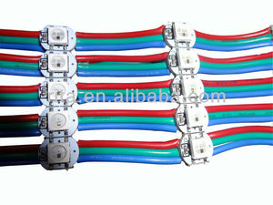 100 adet önceden lehimli WS2812B soğutucu ile yol açtı (10mm * 3mm);DC5V giriş; 5050 SMD RGB WS2811 ic yerleşik-in;3cm tel aralığı - Product Image 1