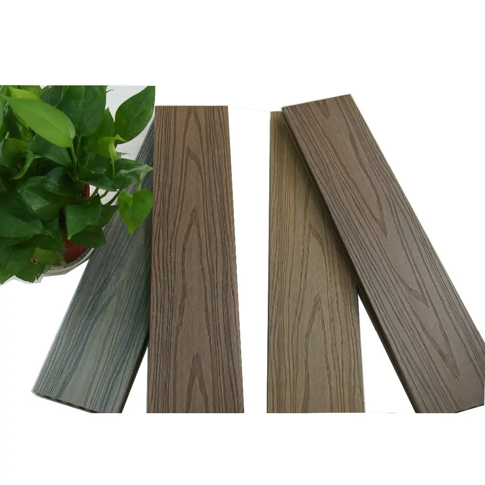 Hdpe anti-uv grão de madeira cinza claro, co-extrusão, wpc plástico composto, varanda, piso laminado projetado ao ar livre