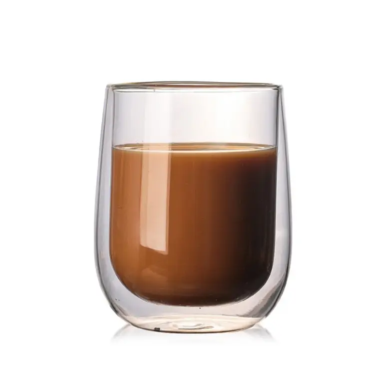 Óculos para bebidas espresso 250ml 350ml, máquina de lavar, copo de vidro para chá, copo de vidro de parede dupla