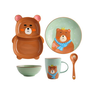 ディナープレートセット食器漫画手作りサラダボウルキッズ食品セラミックヌードル磁器ボーンチャイナ食器食器ロイヤル