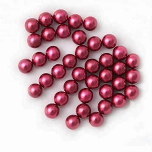 ลูกปัดไข่มุกเทียมแบบหลวมขนาด6มม. 8มม. 10มม.,ลูกปัดมุกสีเงินทำจากโลหะ Hematite มีรูพลาสติก ABS สีมุก