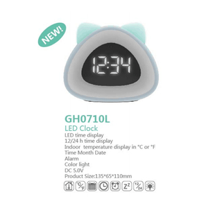 Orologio da tavolo grazioso digitale grigio display a led digitale sveglia per bambini