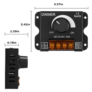 Brightness <strong>PWM</strong> Switch <strong>Controller</strong> Dimmer for LED Strip Light 12V to 24V 30A 360W LED <strong>PWM</strong> Dimmer <strong>Controller</strong> - Product Image 5