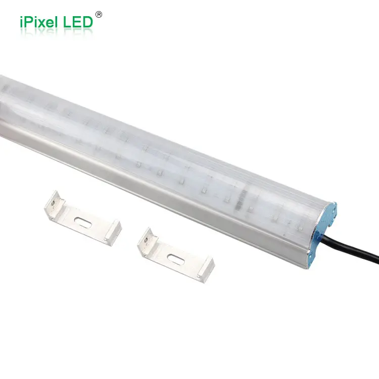 Capa transparente de alumínio do diodo emissor de luz dmx 48 leds com 16 pixel dmx512 tubo de led rígido