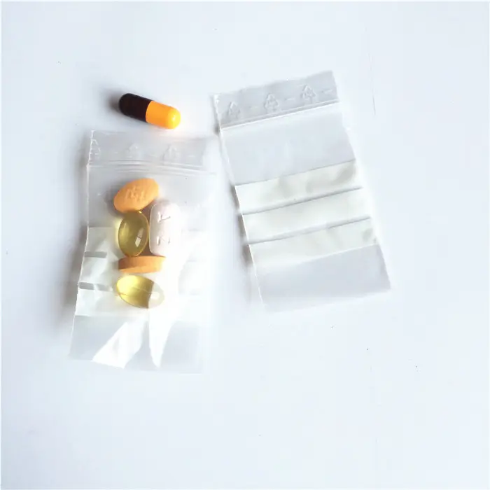 Sobre de medicamentos con cierre de cremallera, bolsas de medicamentos y pastillas, bolsas de plástico HDPE con cierre de cremallera
