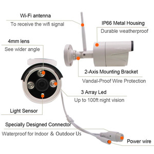 Wifi 2p2 Ip摄像头套件8CH NVR多功能数字CCTV Ip Cam夜视运动检测防水/防风雨CMOS - Product Image 5