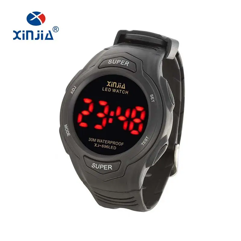 Xninja relógio esportivo masculino, relógio de pulso digital de marca led resistente à água 3atm