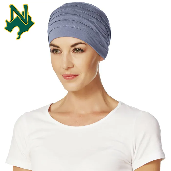 Gorro de spandex feminino personalizado, gorro de quimioterapia com casaco branco liso, chapéu tricô para meninas