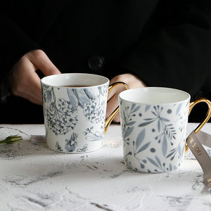 Ceramic Mug <strong>Cup</strong> Sublimation, Porcelain Mug Ceramic with Gold Handle, White Coffee Ceramci Mug