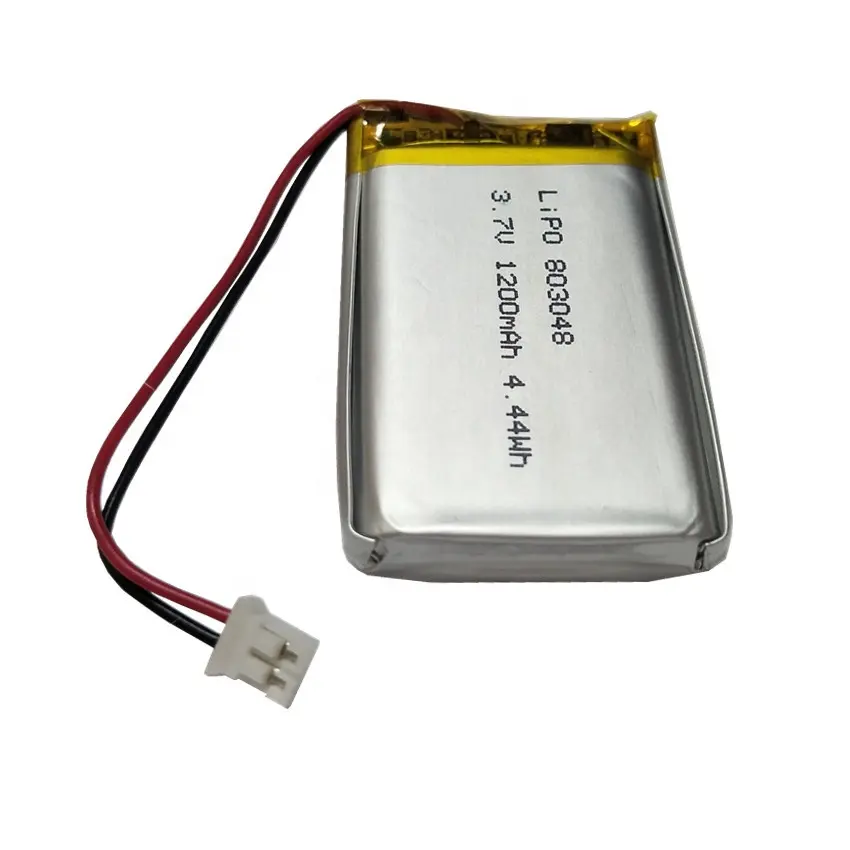 LP803048 polymer lithium ion 3.7V 1200mAh battery with pcm and jst ph2.0 connector