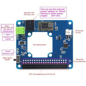 Pi Power HAT-Platine mit programmier barem Smart Temperature Control Fan | 6V ~ 14V Eingang | 4A Outmax | Für Raspberry Pi 3 Modell B/2B/B. - Product Image 3