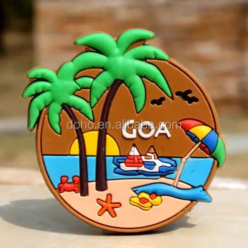 Personalizzato SOUVENIR TURISTICO di Gomma Goa , India produttori magnete del frigorifero del MAGNETE DEL FRIGORIFERO del Commercio All'ingrosso pvc --- DH20870