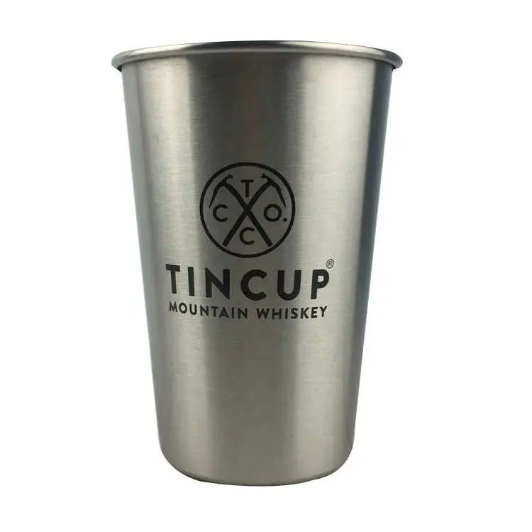 Taza de beber de acero inoxidable 18/8, personalizada, de grado alimenticio, con impresión de logotipo