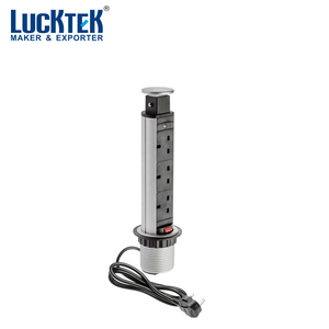 Elevación manual de 3 tomas de corriente UK Tire del enchufe de escritorio emergente para cocina con luz indicadora - Product Image 4