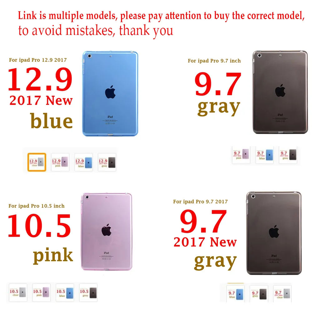 OEM QJZL fundas для Apple ipad Pro 12,9 2017 Чехол Мягкий ТПУ прозрачный чехол для iPad Pro 9,7 2017 /iPad 10,5 прозрачный чехол