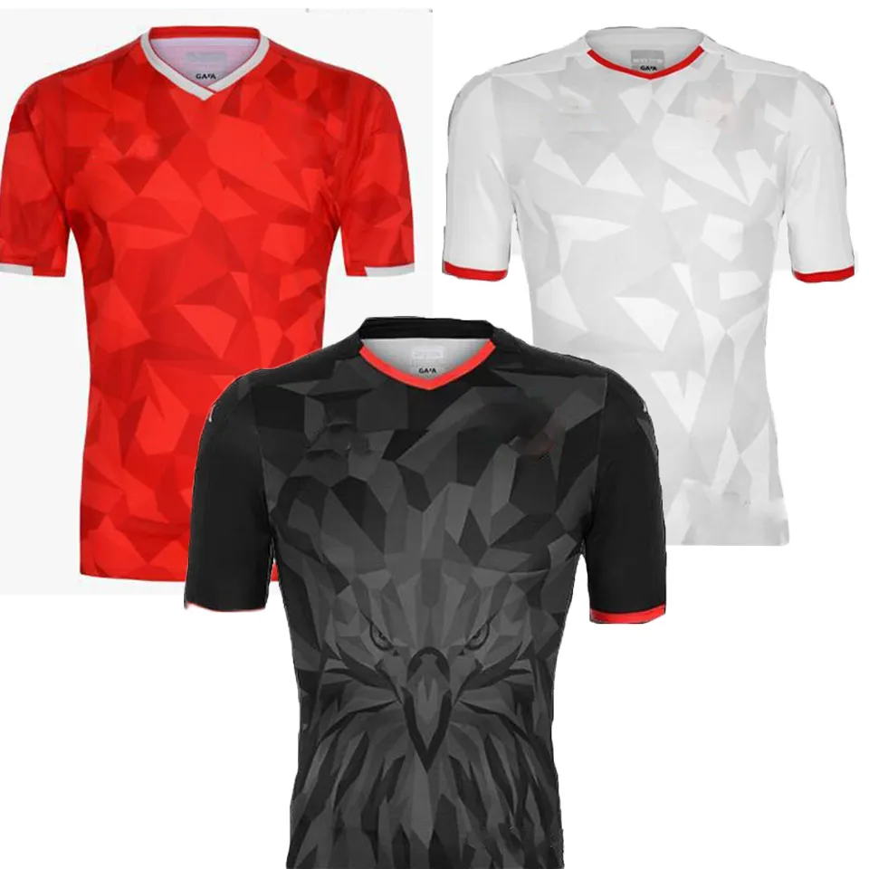 19-20 thailändische Qualität Afirca Cup Tunesien Fußball trikot Nationalmannschaft Trikot Fußball uniform anpassen Mann Erwachsenen hemd