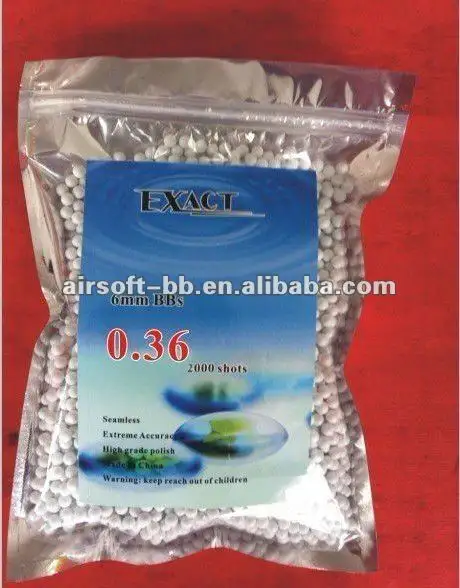 6mm hava yumuşak tabanca bb, hava yumuşak tabanca plastik mermi, hava yumuşak keskin nişancılar tüfek. Ex-0.36