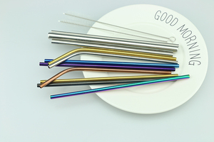 批发定制标志不锈钢吸管饮用彩色金属食品级不锈钢吸管 - Product Image 5